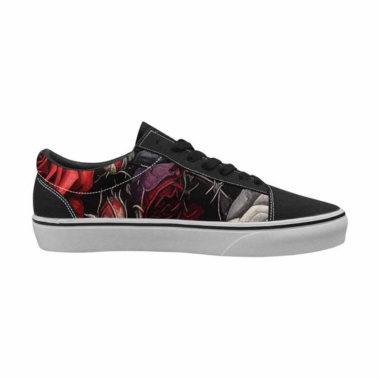 WOMEN'S Black Gothic Rose Canvas Lace-Up Dreamcore Custom Shoes
