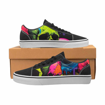 WOMEN'S 1000s Skulls Digital Camo Lace-Up Canvas Kaleidoscope Custom Sneakers