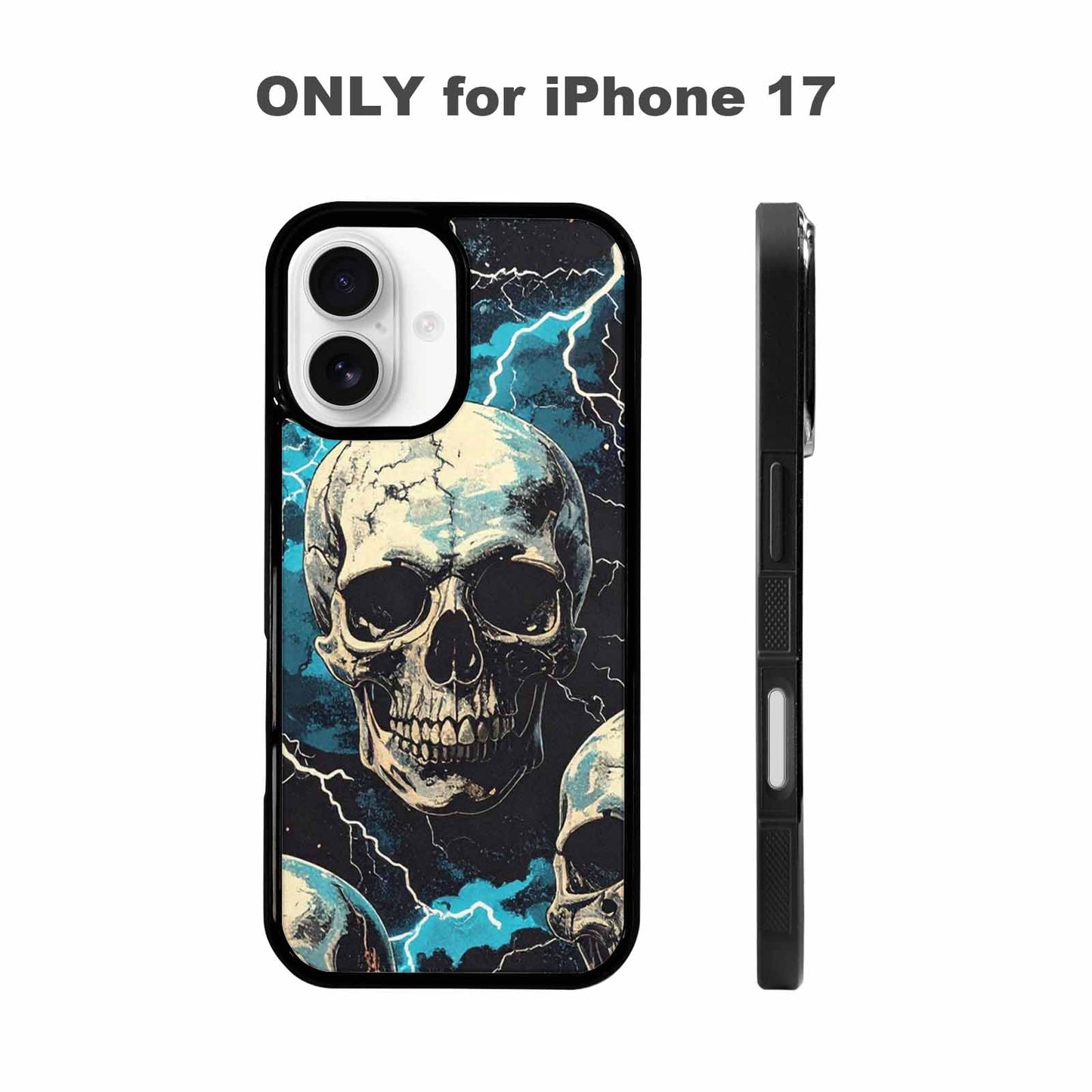 iPhone 17 Case — Skull Dark Art Gothic Print Gothic, Custom Printed Phone Case