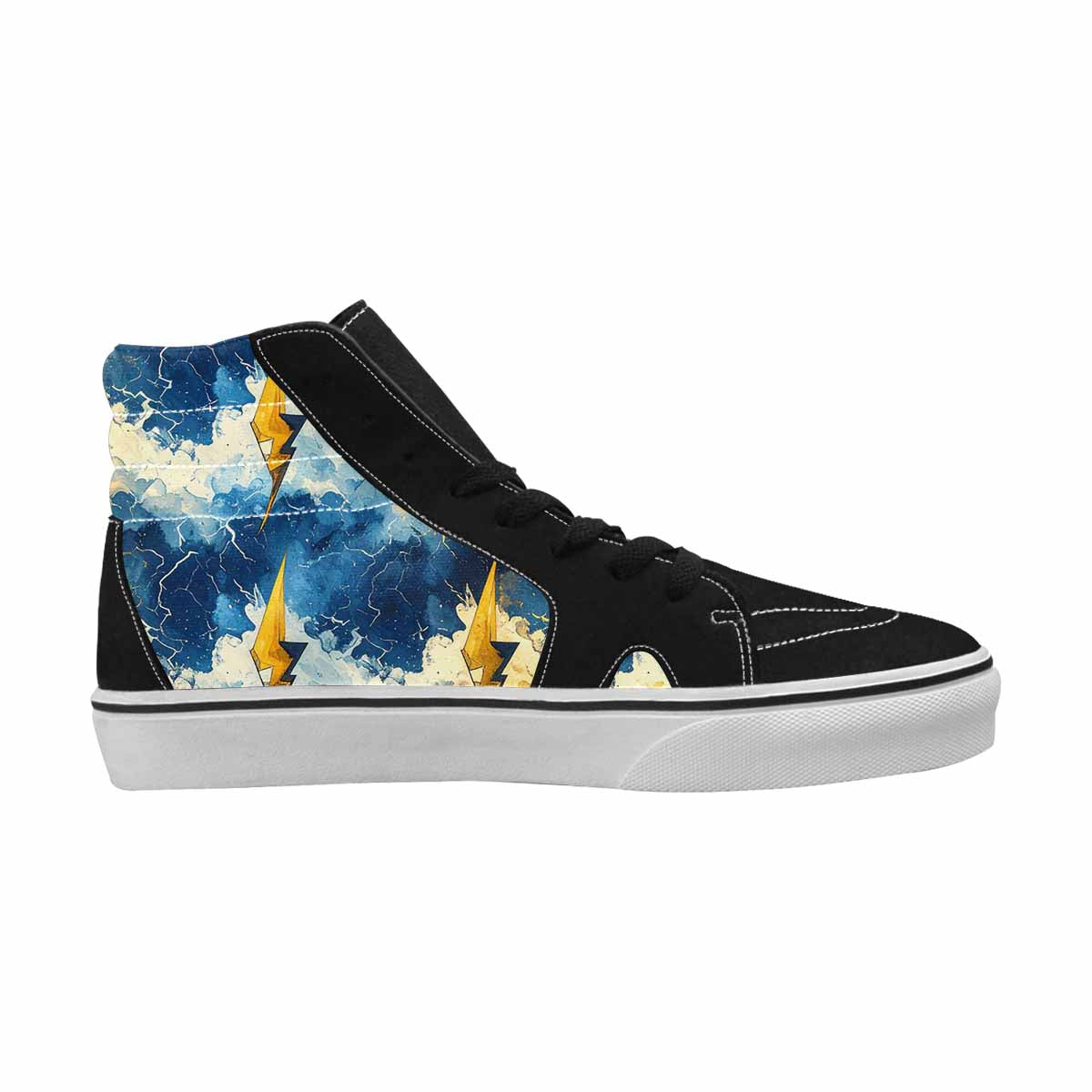 WOMEN'S Lightning Bolt High Top Canvas Wallpaper Art Sneakers