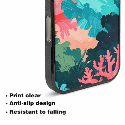 iPhone 16 Pro Case — Camo Coral Turquoise, Custom Made Phone Cover