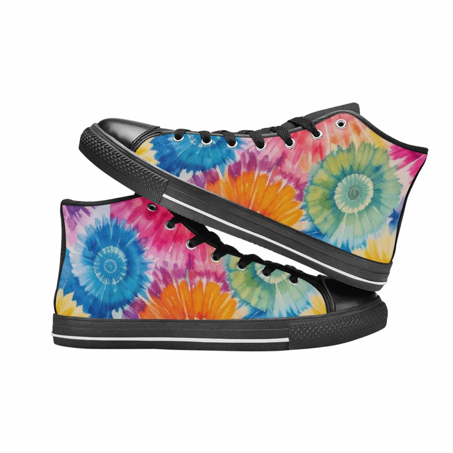 MEN'S Tie Dye Swirl High Top Canvas Y2K Shoes