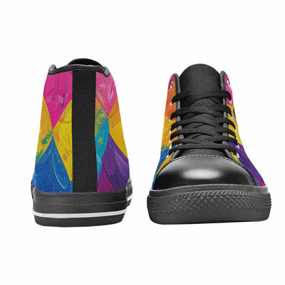 MEN'S Pansexual Flag Color High Top Canvas Surreal Custom Shoes