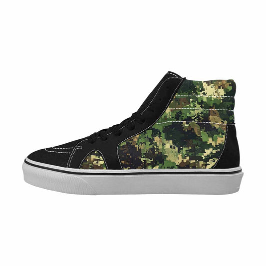 MEN'S Military Camouflage Blotch High Top Canvas Wallpaper Art Custom Sneakers