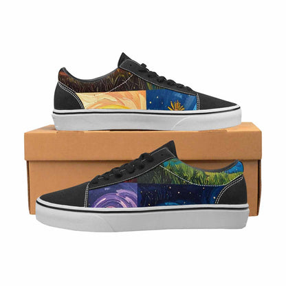 WOMEN'S Van Gogh-Style Swirl Canvas Lace-Up Vivid Custom Shoes