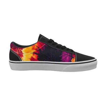 WOMEN'S Tie Dye Dark Canvas Lace-Up Vibrant Chaos Custom Shoes
