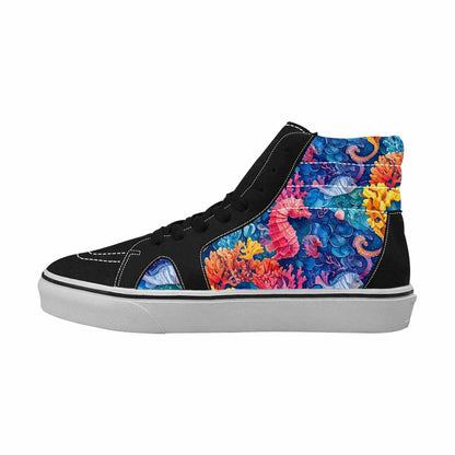 WOMEN'S Fish Scale Coral High Top Canvas Y2K Custom Sneakers