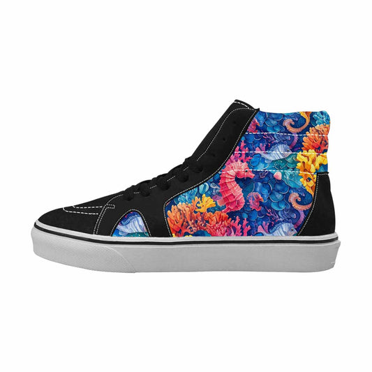WOMEN'S Fish Scale Coral High Top Canvas Y2K Custom Sneakers