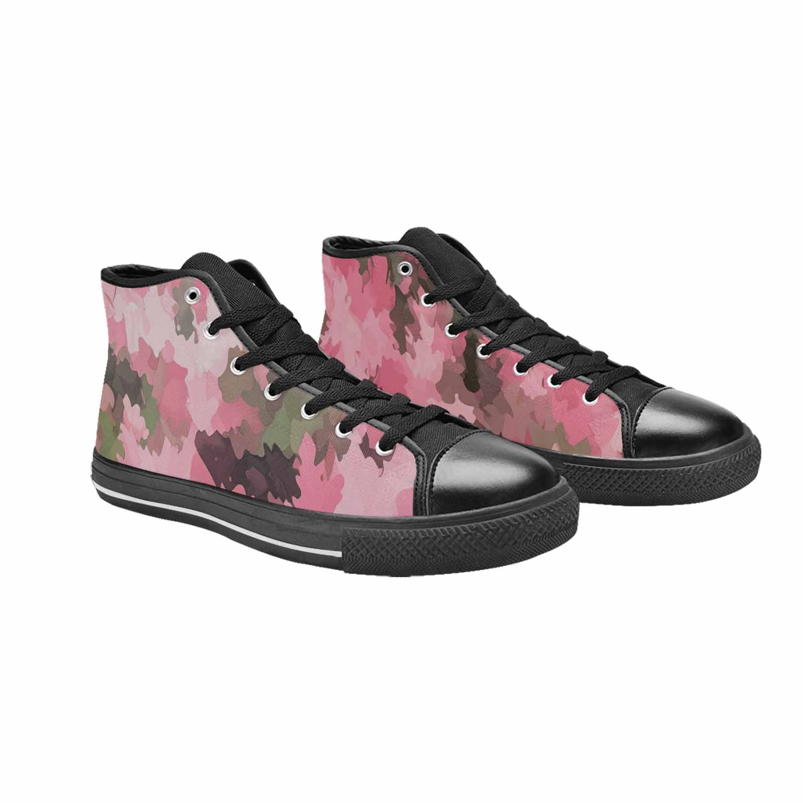 WOMEN'S Military Camouflage Blotch High Top Canvas Vibrant Chaos Shoes