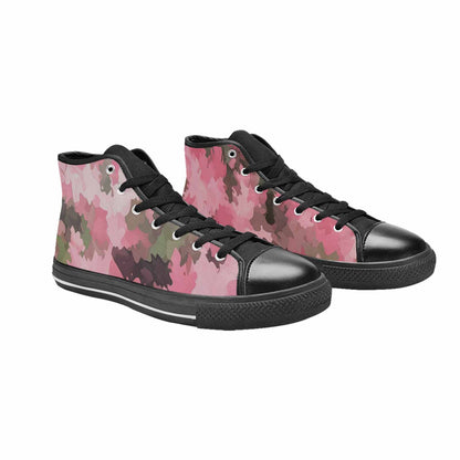 WOMEN'S Military Camouflage Blotch High Top Canvas Vibrant Chaos Shoes