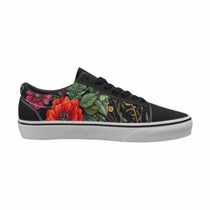 WOMEN'S Skulls  Botanical Skulls Lace-Up Canvas Vivid Sneakers