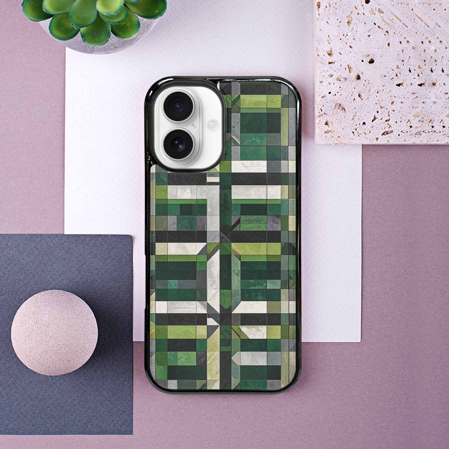 iPhone 16 Case — Aromantic Flag Color Theme Small Rainbow, Customized Protective Case