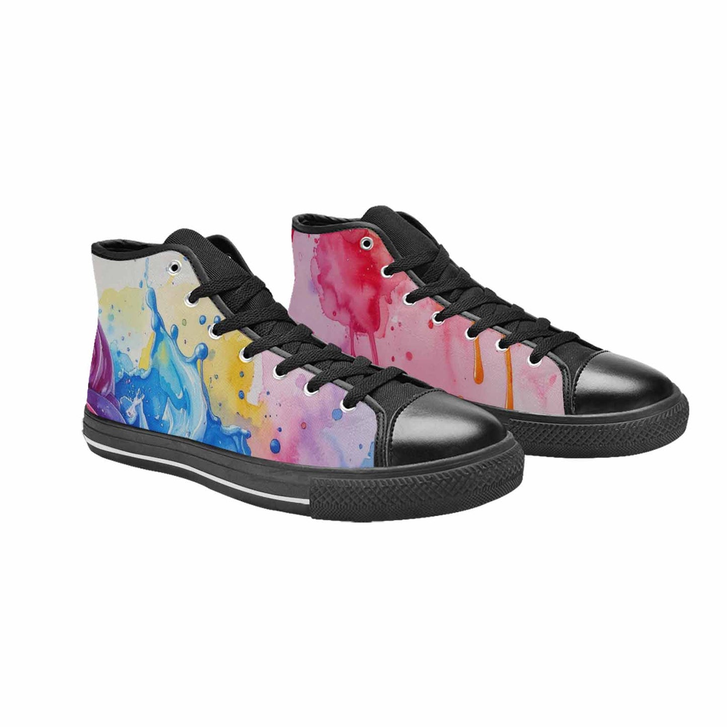 MEN'S Melting Icecream Collage High Top Canvas Neon Fantasy Custom Shoes