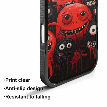iPhone 17 Case — Black &amp; Red Ink Cartoon Cute, Custom Art Phone Cover