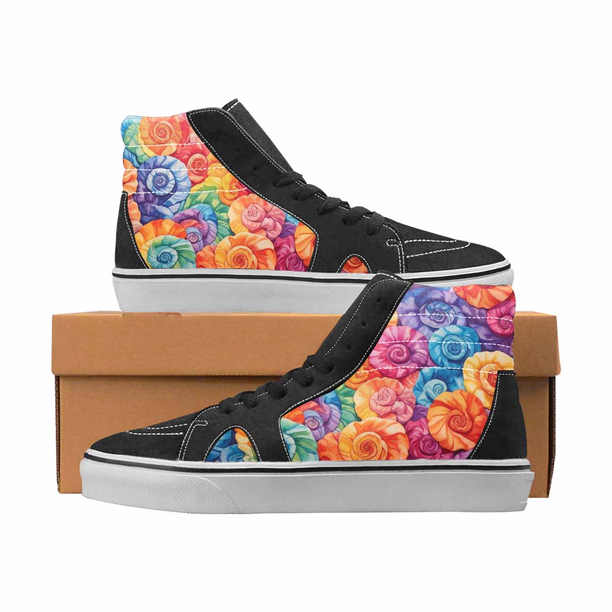 WOMEN'S Tie Dye High Top Canvas Bold Print Y2K Sneakers