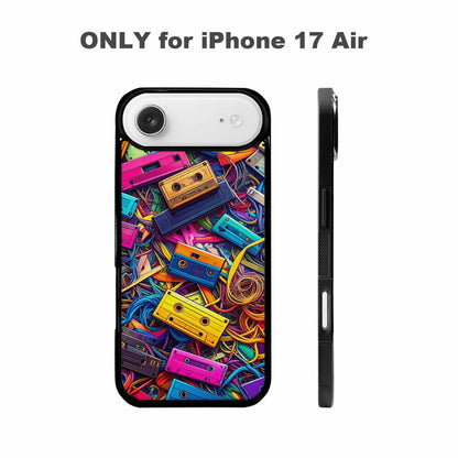 iPhone 17 Air Case — Retro Cassette Tape Pattern Hundreds Retro, Custom Art Phone Cover
