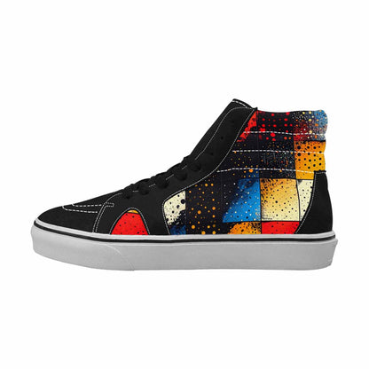 WOMEN'S Comic Book Halftone High Top Canvas Wallpaper Art Custom Sneakers