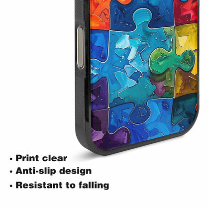 iPhone 16 Pro Case — Autism Puzzle Pieces Puzzle Piece Pattern, Custom Art Phone Cover