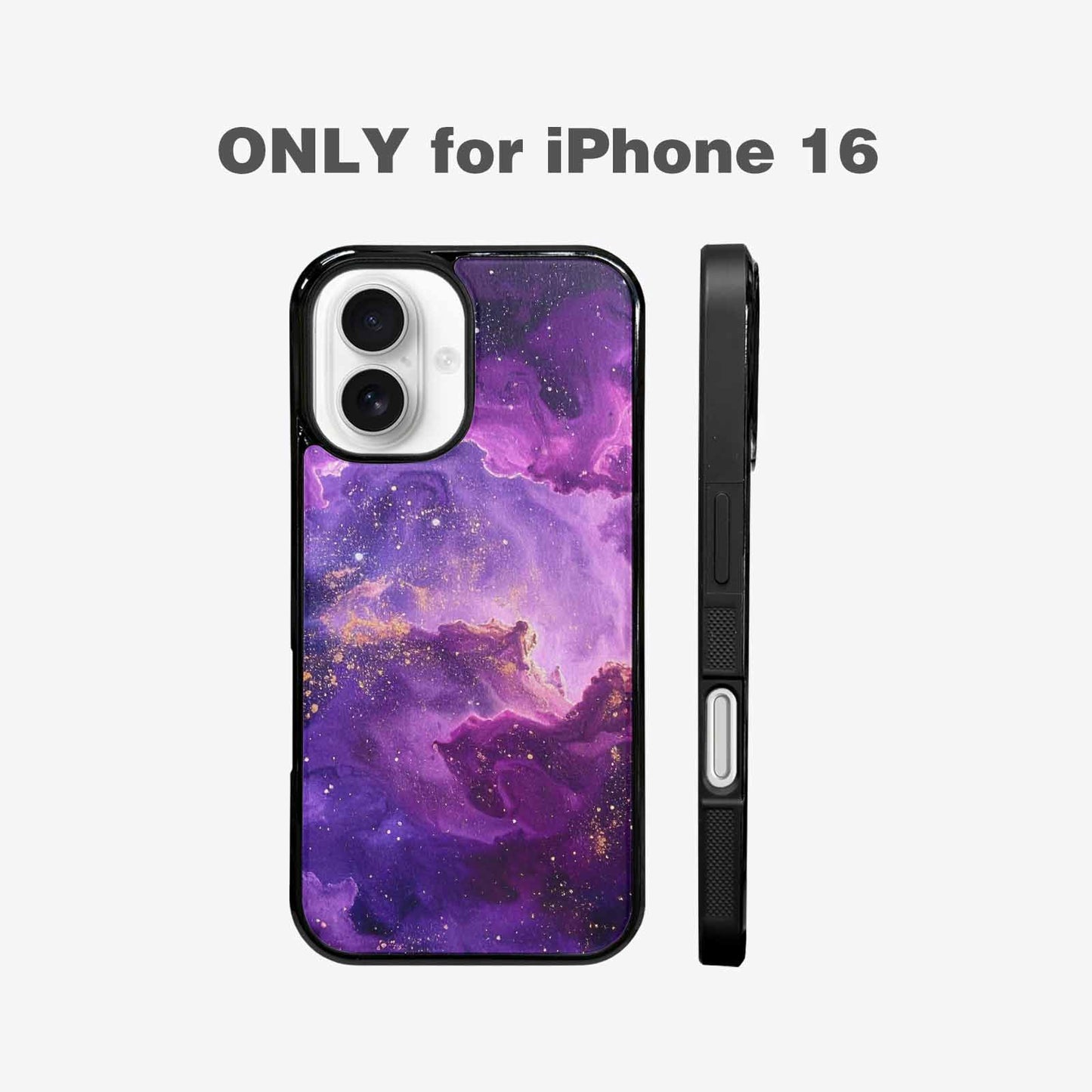 iPhone 16 Case — Purple Color Tones Nebula Texture With, Customized Protective Case