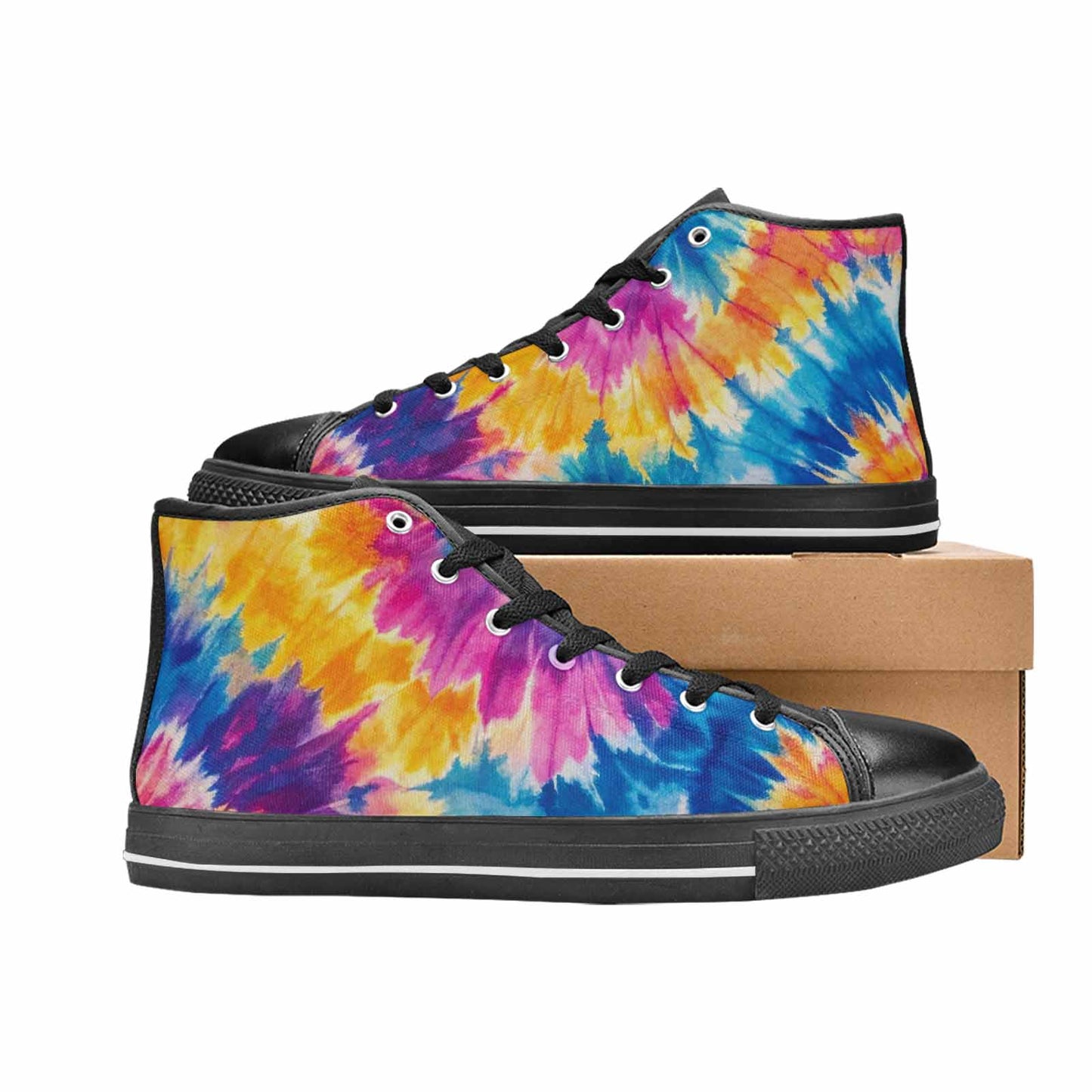MEN'S Tie Dye Swirl High Top Canvas Cottagecore Sneakers