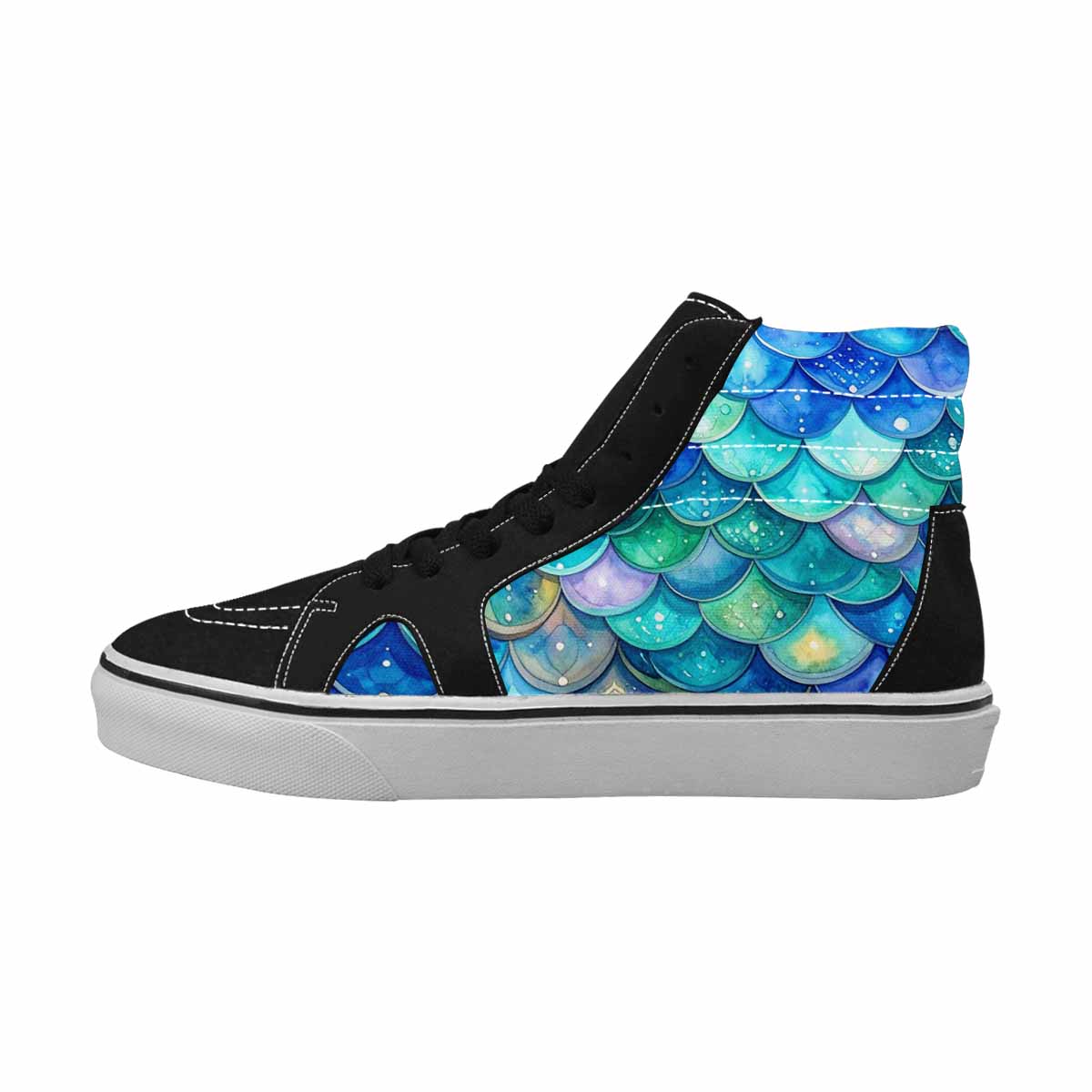 WOMEN'S Mermaid Scale High Top Canvas Dreamcore Custom Sneakers