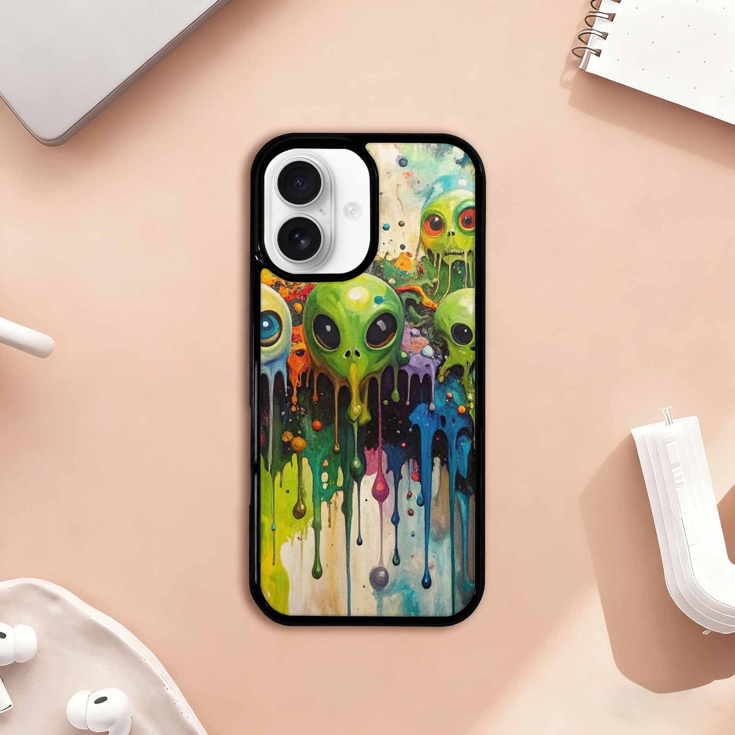 iPhone 17 Case — Aliens Camomelting Aliens Patt Alien Scifi, Custom Phone Case
