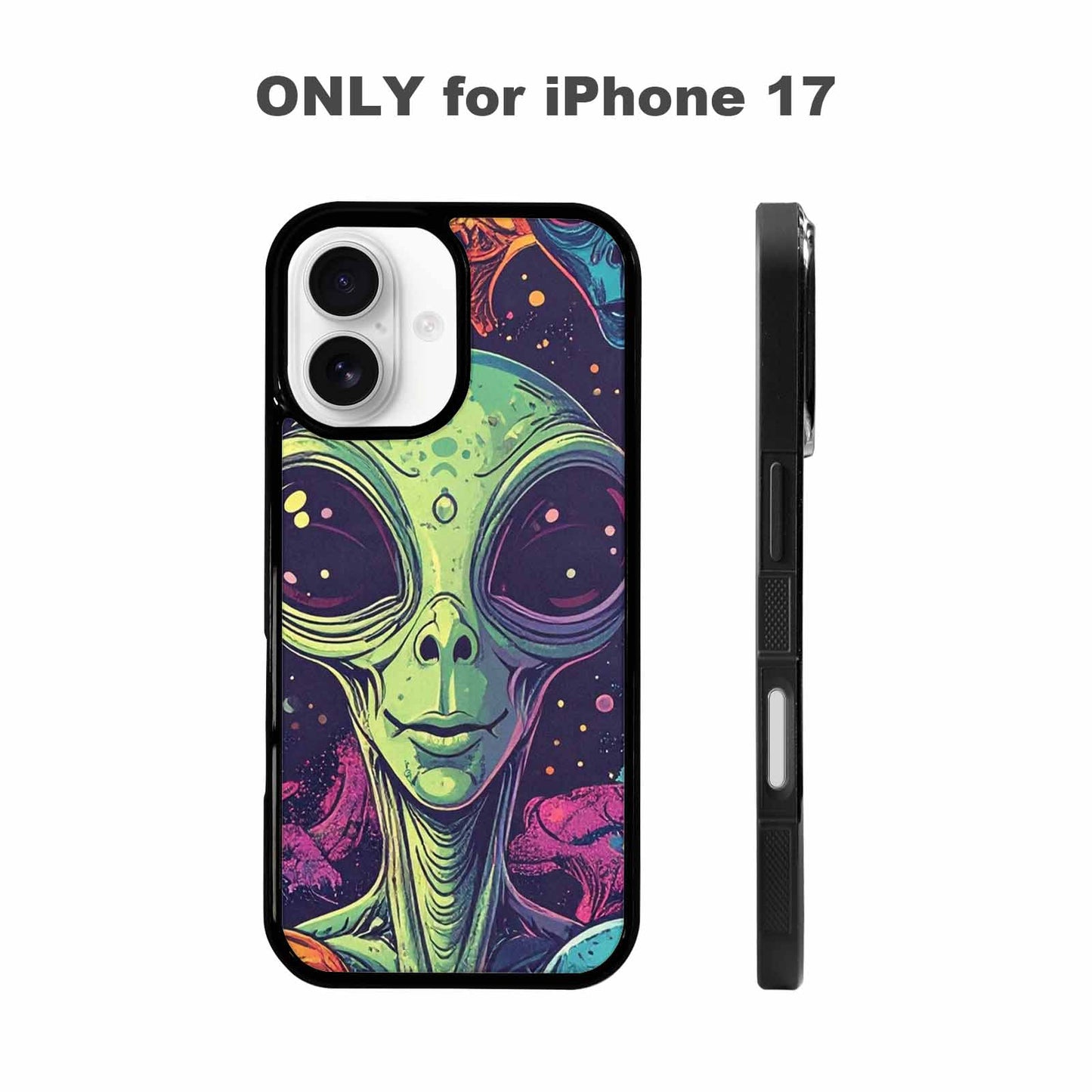 iPhone 17 Case — Alien Ufo Cartoon Art Alien Scifi, Personalized Phone Case
