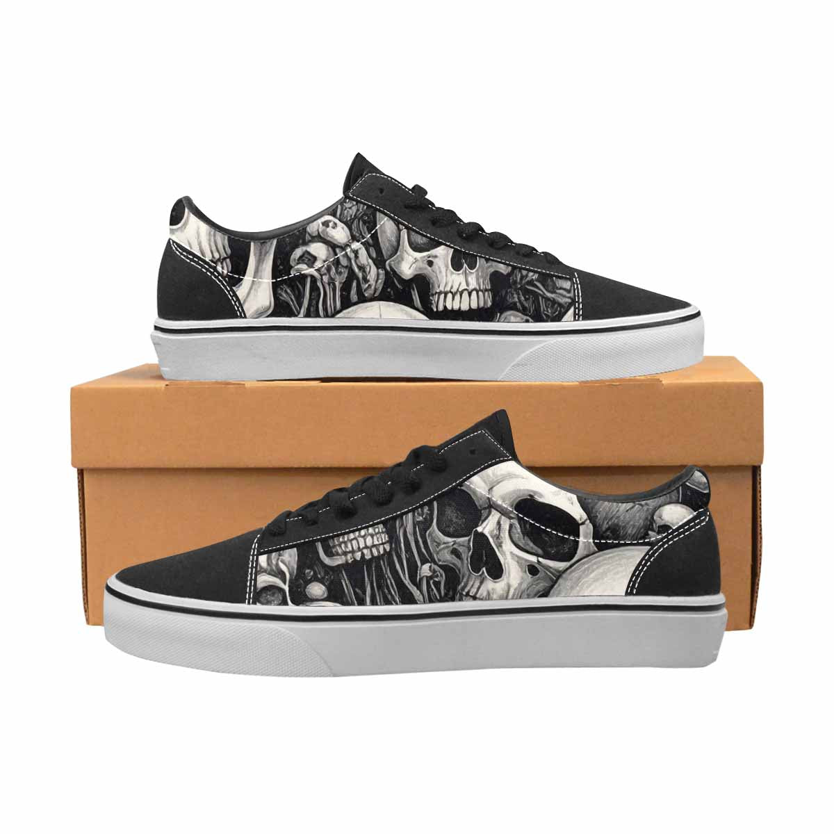 WOMEN'S Skulls - Classic Canvas Lace-Up Surreal Shoes