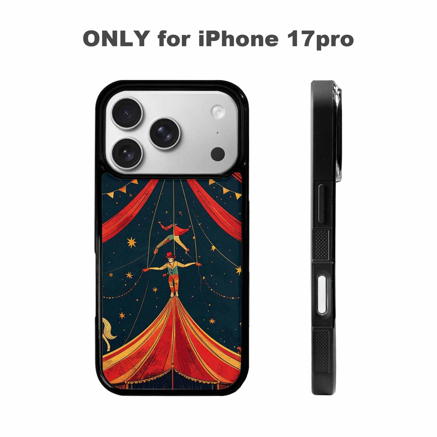 iPhone 17 Pro Case — Vintage Circus Art Pattern Retro Vintage, Custom Designed Case Cover
