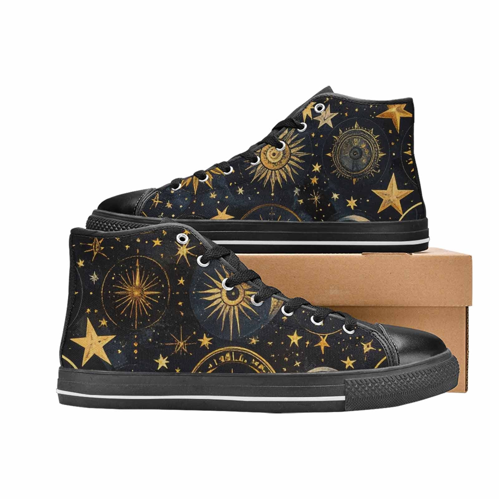MEN'S Zodiac Constellation Star High Top Canvas Aesthetic Custom Sneakers