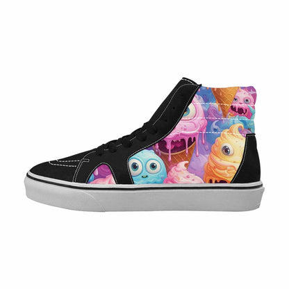 WOMEN'S Melting Icecream Cone Monster High Top Canvas Grunge Shoes