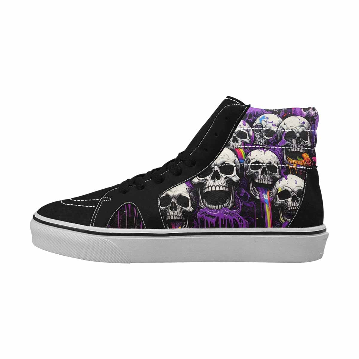 MEN'S Rainbow From Skull S High Top Canvas Melting Art Sneakers