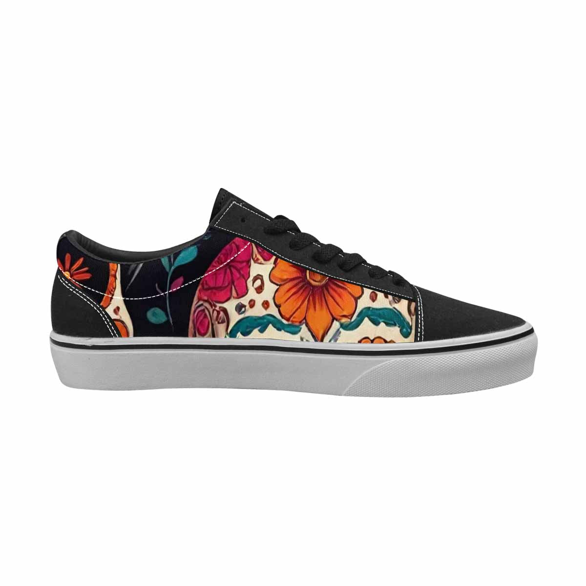 WOMEN'S Dia De Los Muertos Sugar Skull Canvas Lace-Up Y2K Custom Shoes