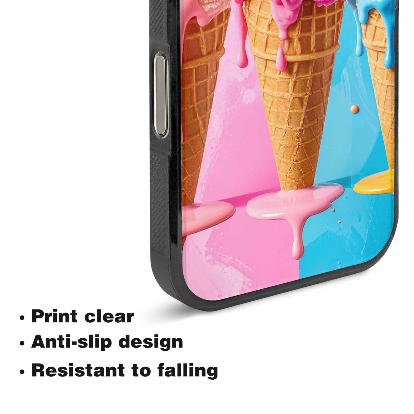 iPhone 16 Pro Max Case — Collage Of Overlapping Waffle Cones Icecream, Customized Protective Case
