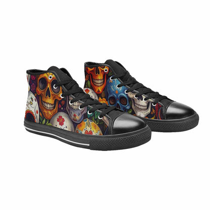 WOMEN'S Skull High Top Canvas Y2K Custom Sneakers