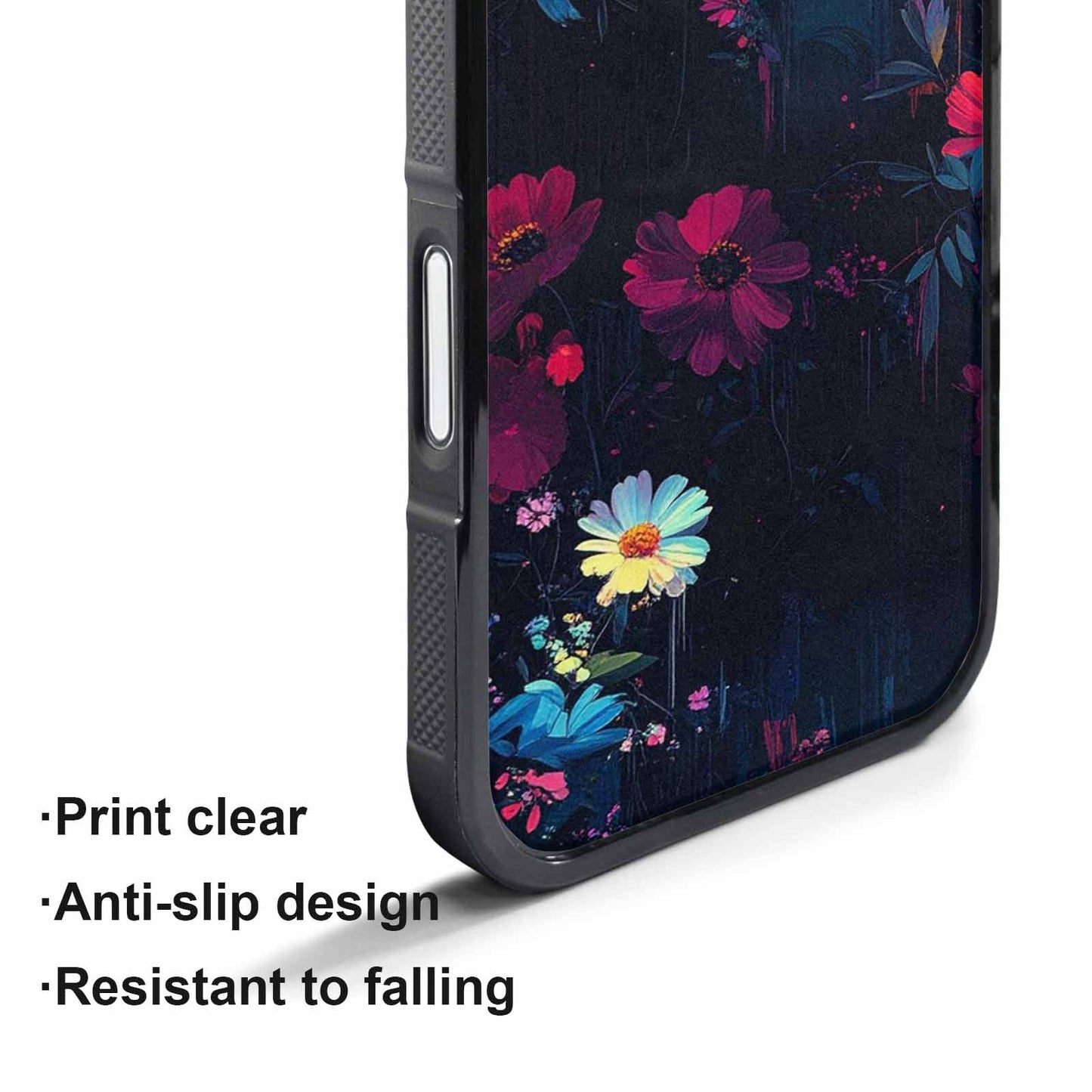 iPhone 17 Pro Max Case — Shadowy Glitch Floral Pattern Floral, Original Design Phone Case