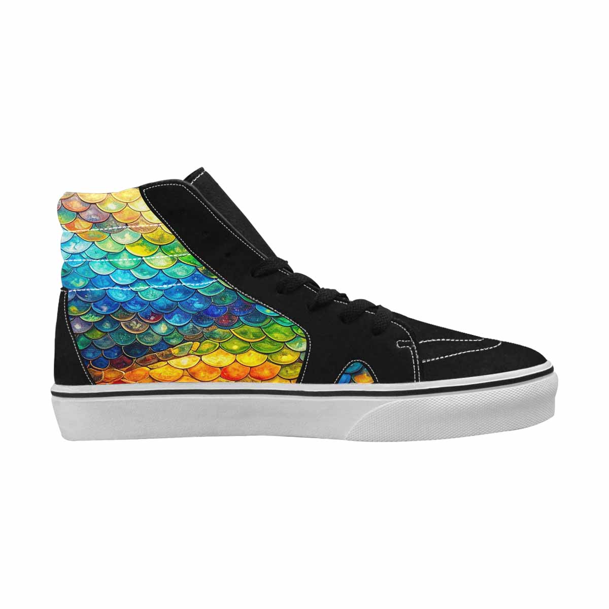 MEN'S Reptile Scale High Top Canvas Cottagecore Sneakers