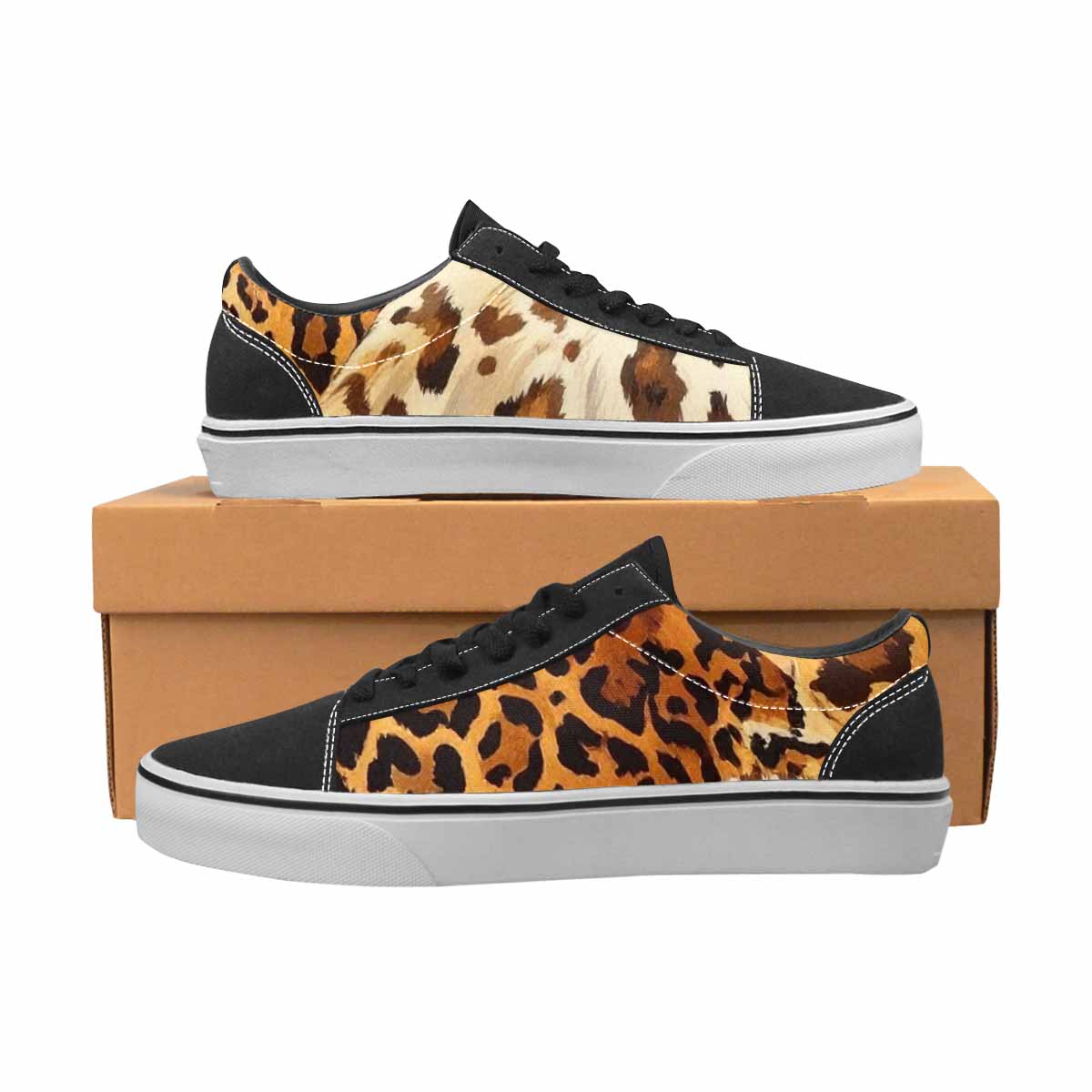 WOMEN'S Animal Print Canvas Lace-Up Wallpaper Art Sneakers