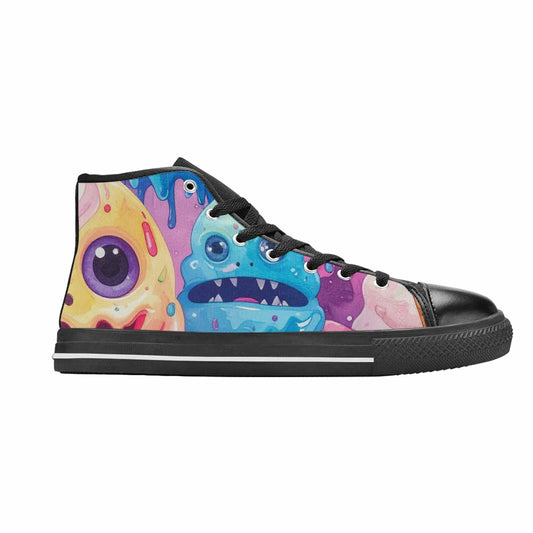 MEN'S Melting Icecream Cone Monster High Top Canvas Neon Fantasy Custom Shoes