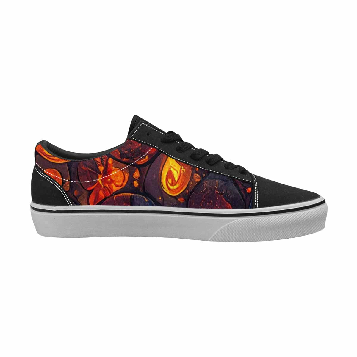 WOMEN'S Fire Flame Canvas Lace-Up Cottagecore Custom Sneakers
