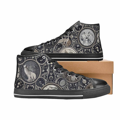 WOMEN'S Wolves Everywhere Collage High Top Canvas Grunge Custom Shoes