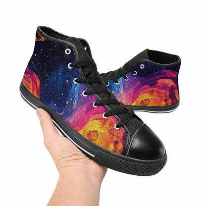MEN'S Galaxy Snake Print High Top Canvas Vivid Sneakers