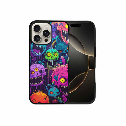 iPhone 16 Pro Max Case — Mixed Toxic Glow Creature Pattern Hundreds, Customized Protective Case