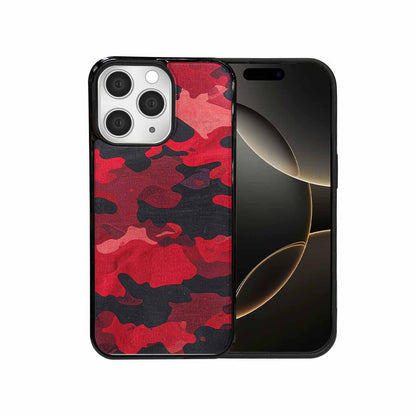 iPhone 15 Pro Max Case — Tactical Camo Red Black Custom, Unique Phone Case Design