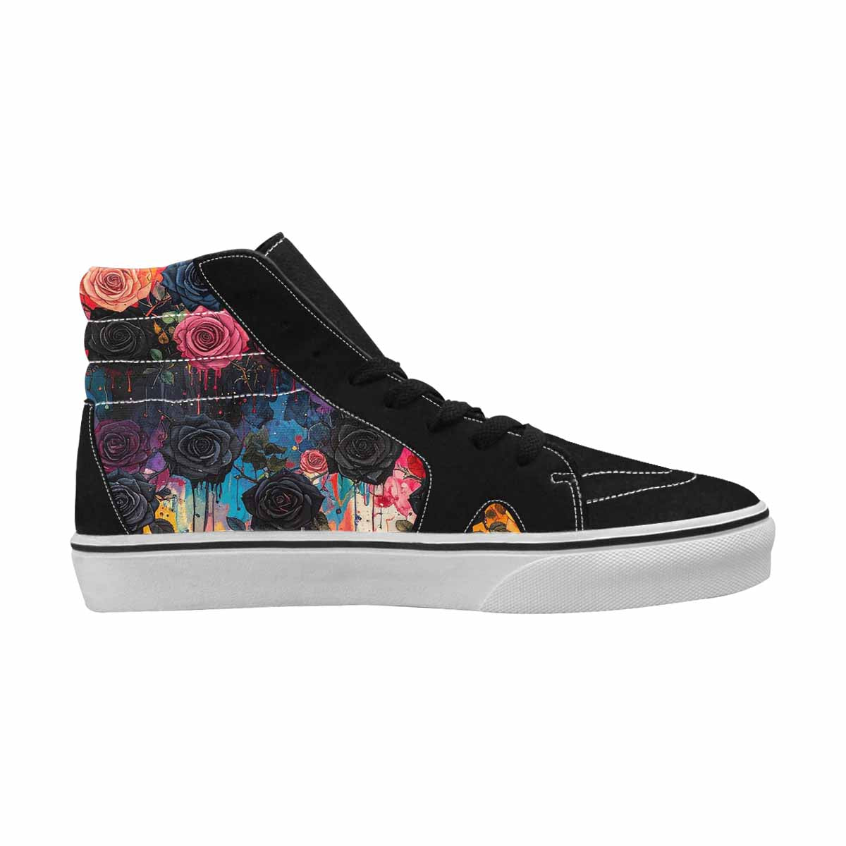 MEN'S Gothic Rose High Top Canvas Wallpaper Art Custom Sneakers