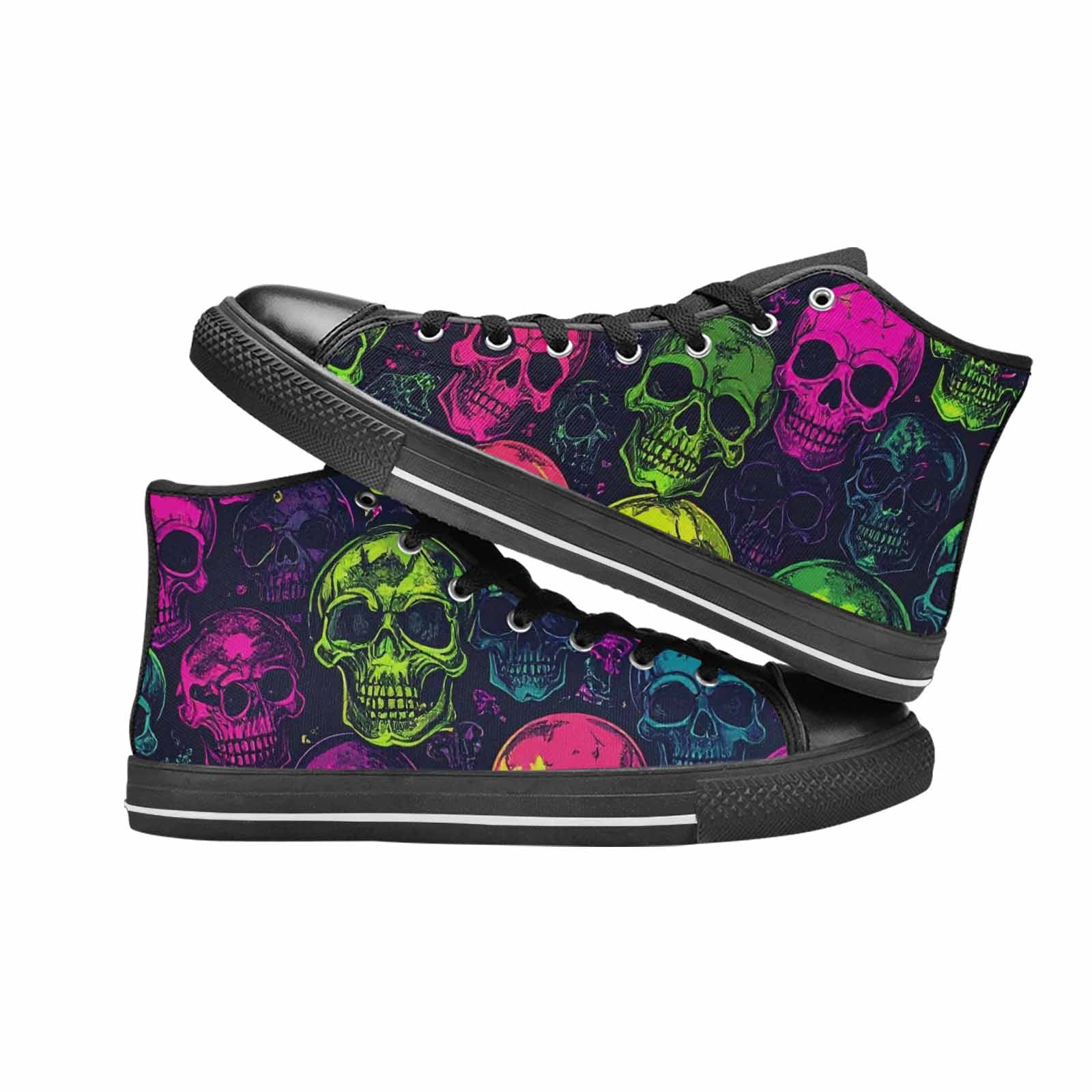 MEN'S Skulls - Neon High Top Canvas Y2K Shoes