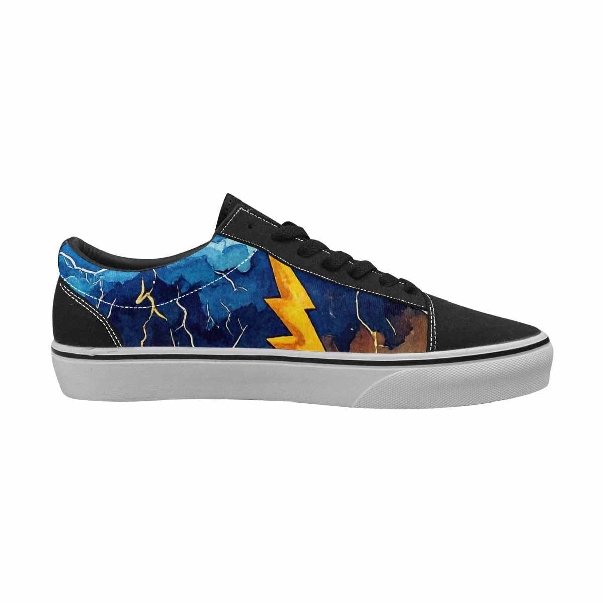 WOMEN'S Lightning Bolt Canvas Lace-Up Dark Academia Sneakers