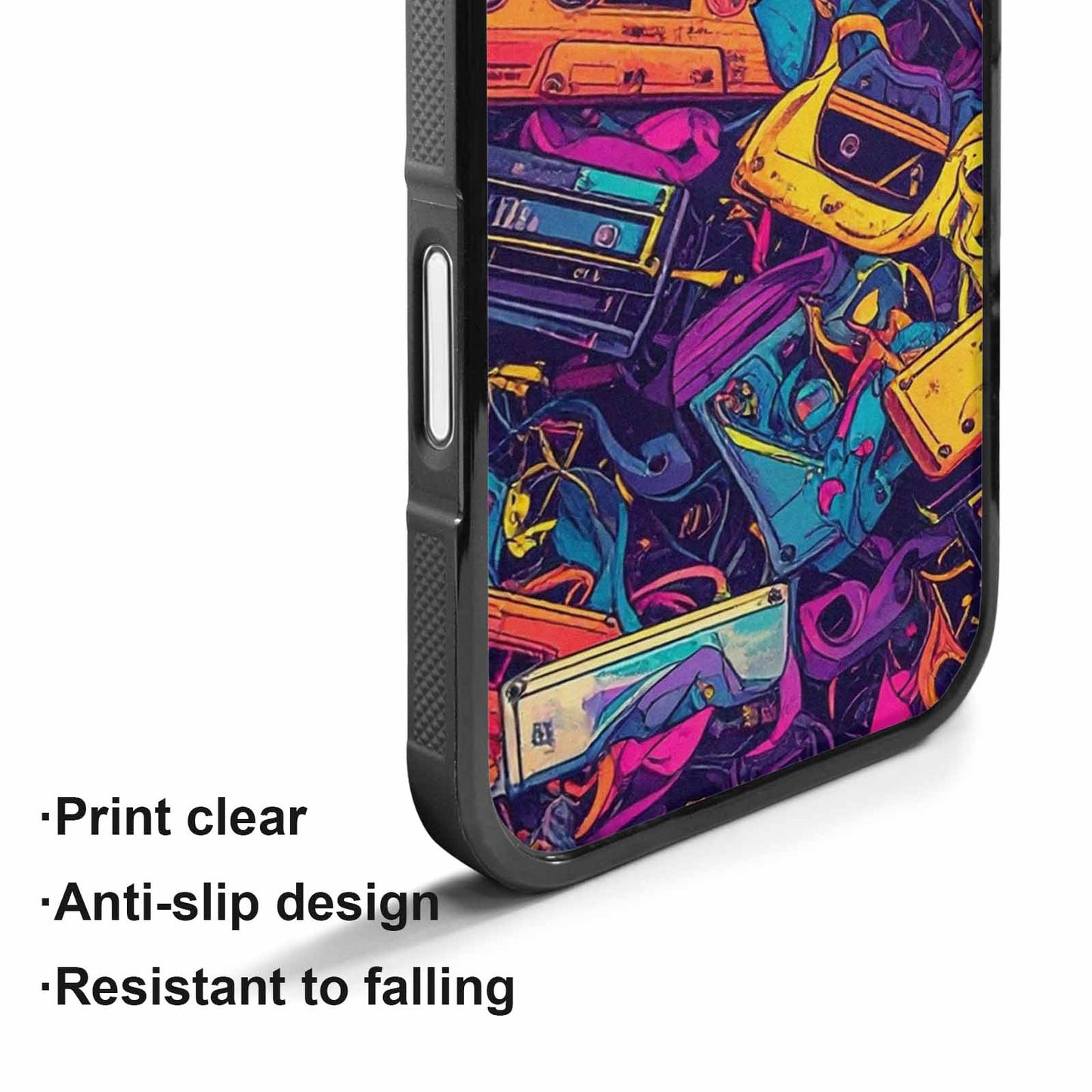 iPhone 17 Case — Retro Cassette Tape Pattern Retro Vintage, Personalized Phone Case