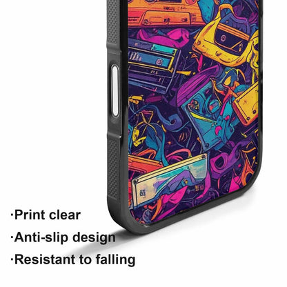 iPhone 17 Case — Retro Cassette Tape Pattern Retro Vintage, Personalized Phone Case