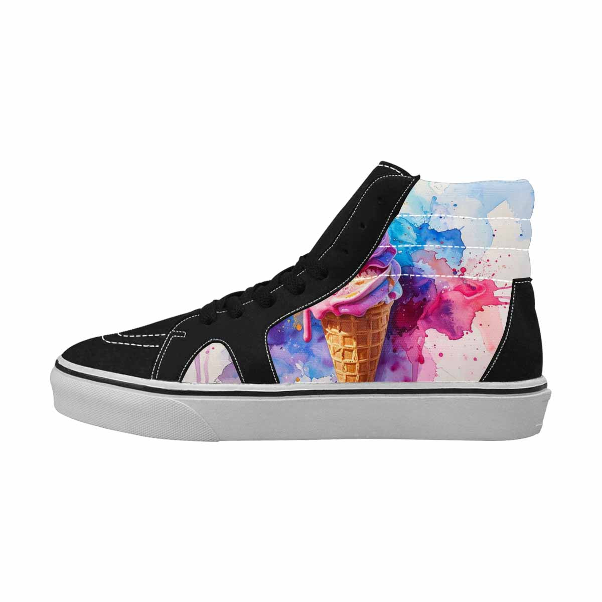 WOMEN'S Melting Icecream Collage High Top Canvas Grunge Custom Shoes